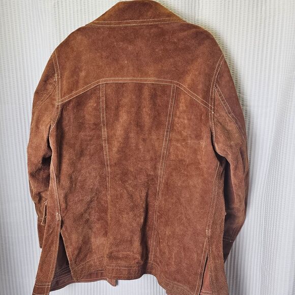 Vtg 50s 60s 70s McGREGOR SUEDE LEATHER JACKET CAR COAT Reversible NOSTALGIC - Picture 5 of 13